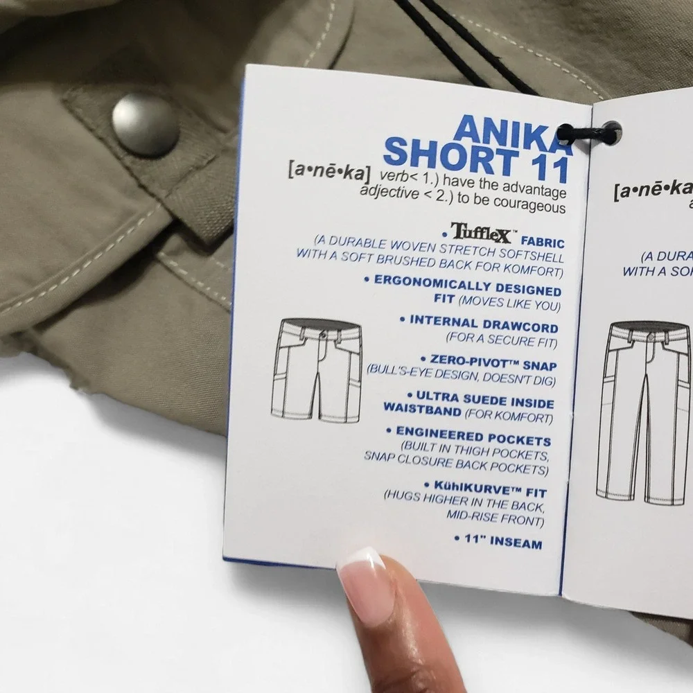 NWT Kuhl Anika Short 11" Tufflex Kuhlcurve Cargo Hiking Shorts Brown Womens 14 - Picture 6 of 12